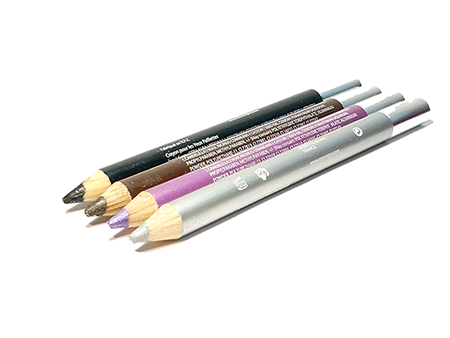 Box Maquillage- Lot 4 crayons pailletés – Brun – Noir – Mauve – Argent – Cosmépro